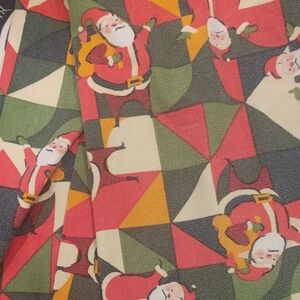 LuLaRoe Festive Santa Leggings - Red, Green, Cream